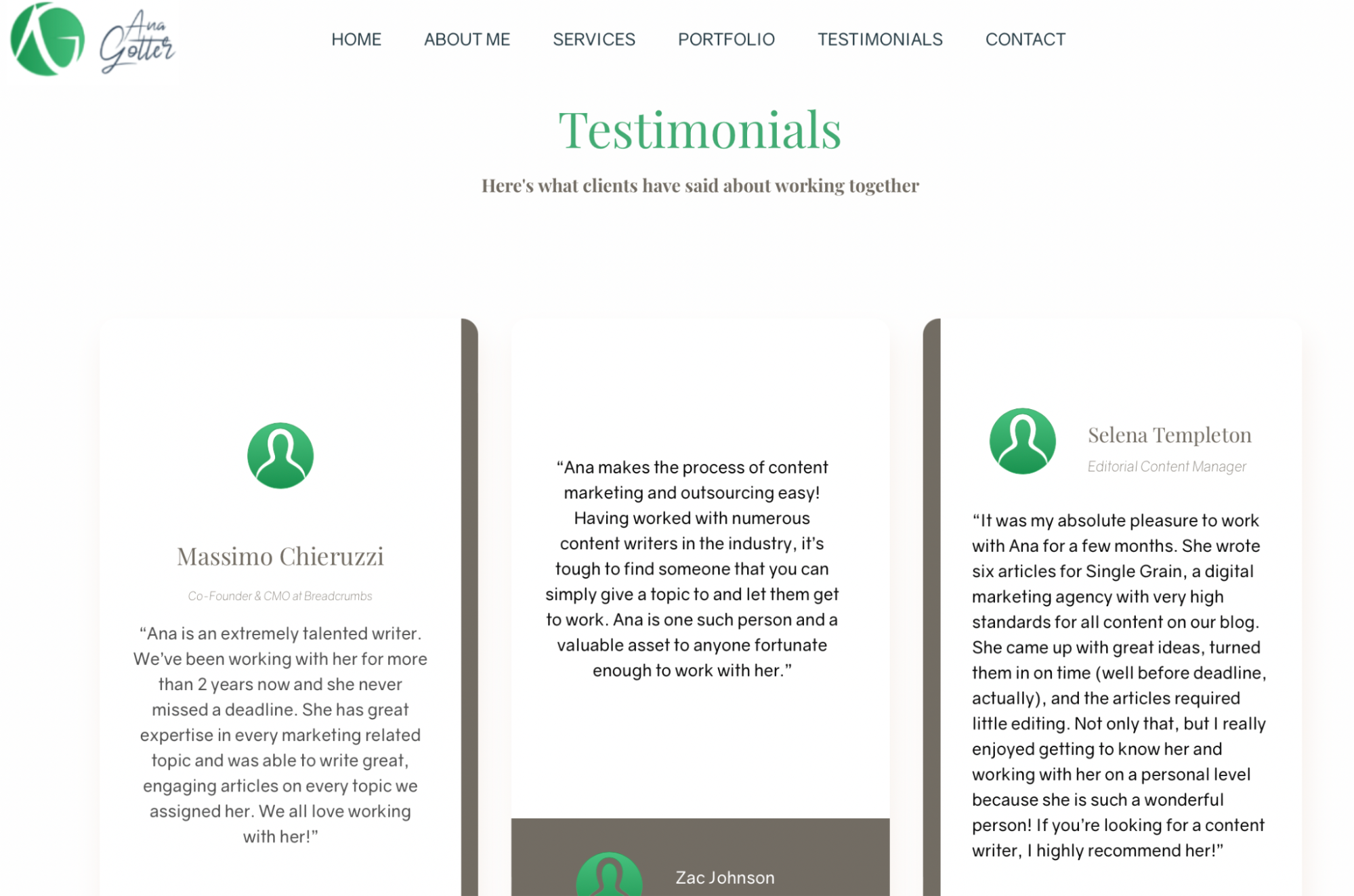 customer testimonial page example