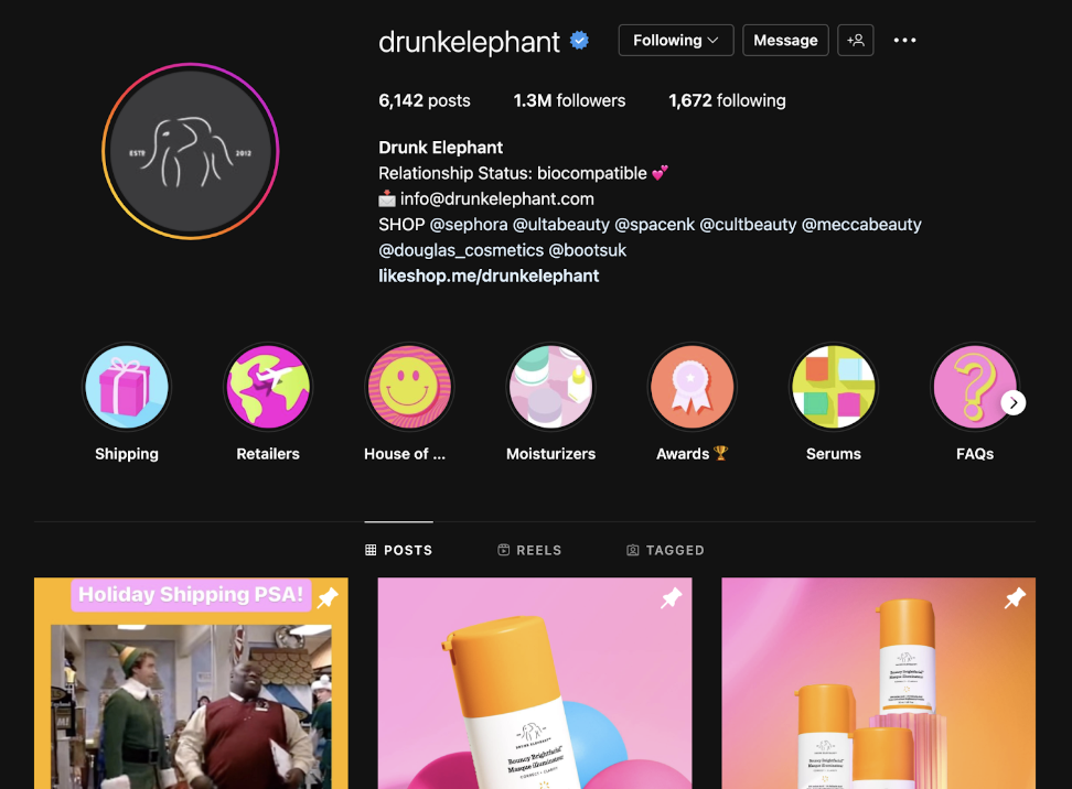 drunk elephant ig story highlight cover